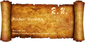 Roder Uzonka névjegykártya